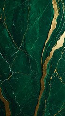 Elegant Emerald Green Marble with Golden Veins A Luxurious and Sophisticated Abstract Background