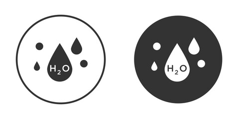 H2o icon in modern minimalistic flat versions