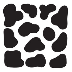 Set of vector brush strokes, various shapes. Collection of hand drawn different graphic elements.