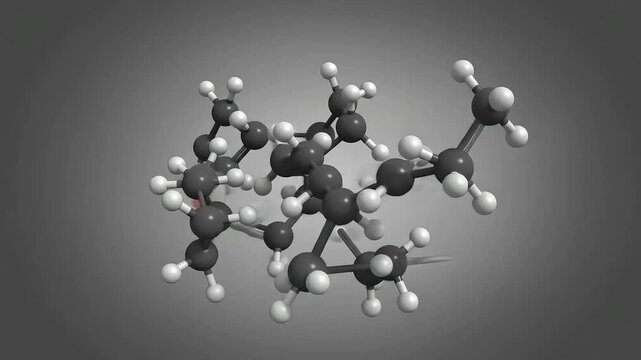 Molecular Structure Rendered Against Gray Gradient Background with Detailed Atom Arrangement