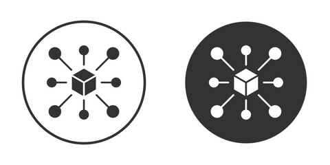 Decentralized icon in modern minimalistic flat versions
