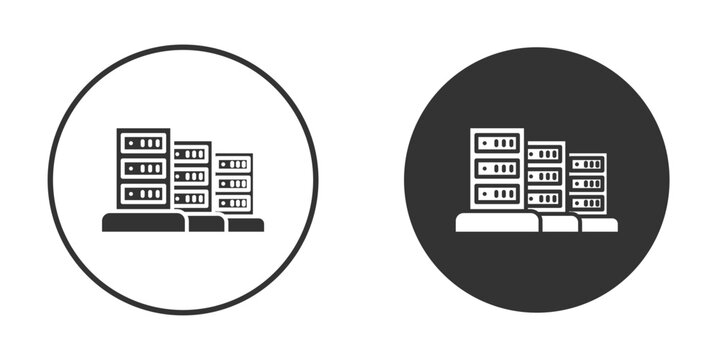Data center icon in modern minimalistic flat versions
