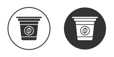 Coffee capsule icon in modern minimalistic flat versions