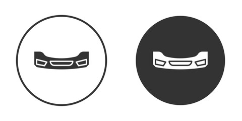 Car bumper icon in modern minimalistic flat versions