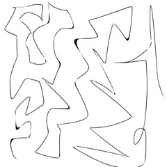 Abstract Black Line Art on white