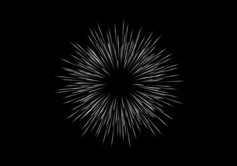 White Circular Light Burst, Abstract Starburst Effect