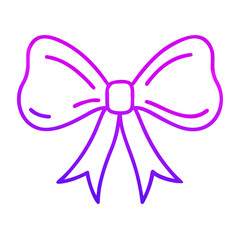 Naklejka premium Delicate Gradient Ribbon Bow Illustration for Gift Decoration, Present Embellishment, and Festive Design Projects with a Modern and Playful Aesthetic