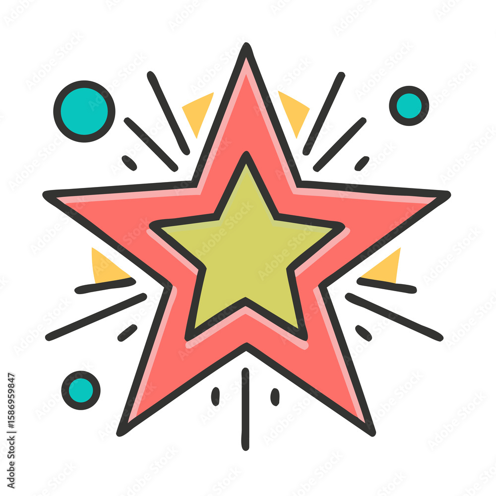 Poster a dynamic star icon with radiating elements a bold and eye catching design featuring a central star 