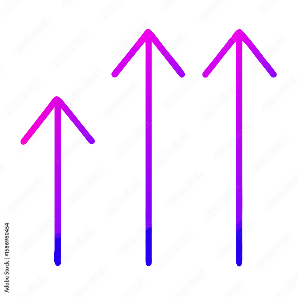 Poster gradient arrows pointing upward on transparent background a visual representation of growth progress