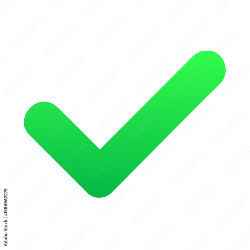 Poster green check mark icon symbolizing approval, completion, and positive confirmation, ideal for user in