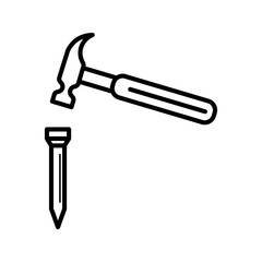  hammer icon white on backgrround