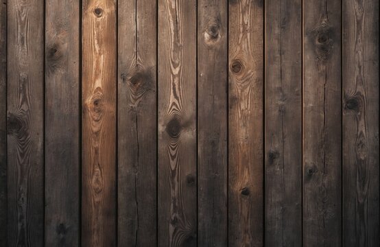Weathered wooden plank wall texture, seamless pattern of aged boards. Natural wood grain, vertical parallel lines, knots, subtle cracks. Rustic, vintage aesthetic suitable for backgrounds,