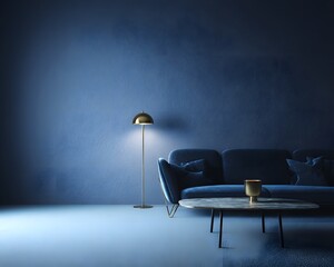 Fototapeta premium Modern minimalist living room interior design.