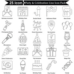 Party And Celebration Line Icon Pack