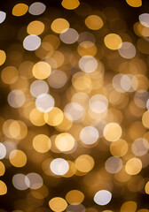 Golden Bokeh Lights, Soft Blurred Background Effect