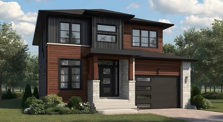 Exterior view of a modern residential home.