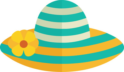 sun hat vector art illustration