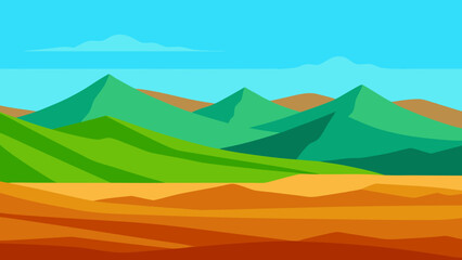 Expansive Landscape Clean Style Background Scene Peaceful Calm Serene Nature