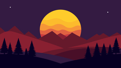 Obraz premium Serene Graphic Background Scene Nocturne Peaceful Calm Tranquil Artistic Night