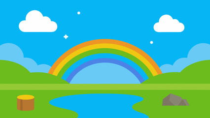 Fototapeta premium Idyllic Game Background Showing a Wide View for Immersive Gaming Worlds