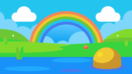 Obraz premium Picturesque Background Illustration for Game Level Dynamic Digital Art