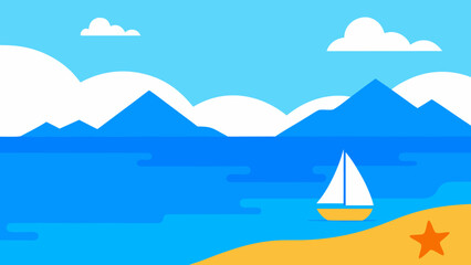 Simple Beautiful Background Scene of Summer for Joyful Digital Content