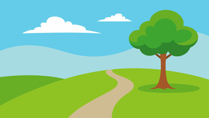 Obraz premium Inviting Meadow Scene Background with Flowers for Cheerful Digital Art