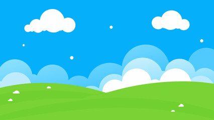 Fototapeta premium Open and Airy Background Featuring Bright Green Hills and Sunlight