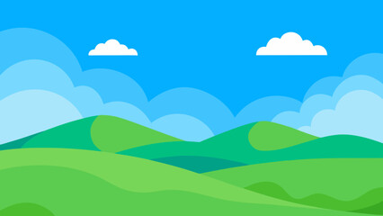 Refreshing Background with Lush Green Hills for a Vibrant Nature Scene