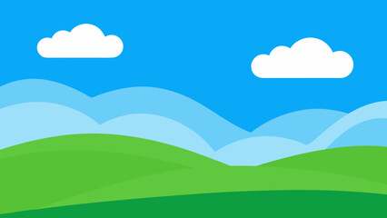 Simple Yet Evocative Background of Layered Green Hills and Serenity