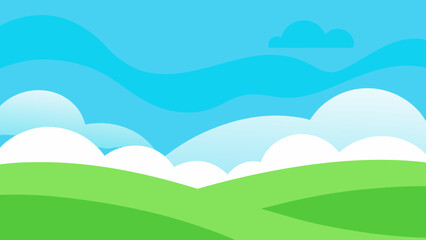 Seamless Background of Undulating Bright Green Hills for Continuous Display