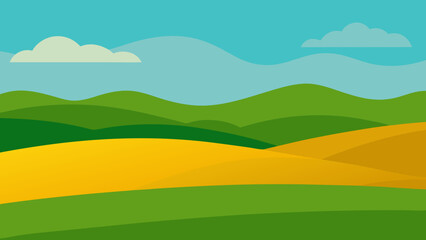 Obraz premium Simple Idyllic Background with Layered Green Hills and Natural Charm