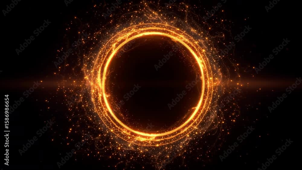 Poster ultra-realistic 3d animation, glowing plasma ring pulsating with intense light, intricate energy pat
