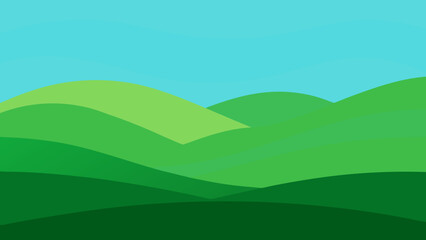 Obraz premium Simple Clean Background with Layered Greens Depicting a Natural Landscape Design