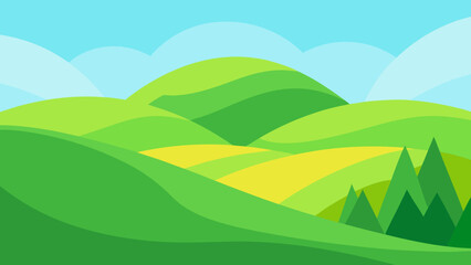 Obraz premium Field of Long Flowing Green Grass Under a Sunny Sky