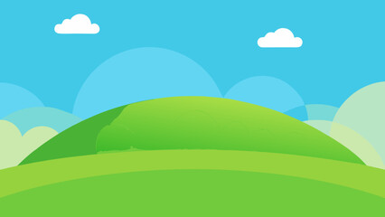 Obraz premium Background for Children Media Rounded Green Hills