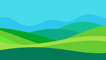 Abstract Landscape Background Simplified Green Shapes