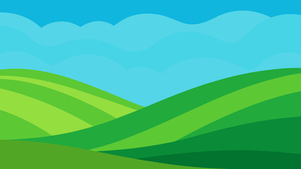 Obraz premium Minimalist Natural Background Smooth Curves of Green
