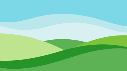 Simple and Elegant Background Scene Undulating Green Hills