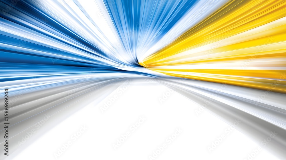 Poster dynamic abstract design with vibrant color streaks.