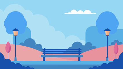 Background Scene of a Park with a Slightly Moody Sky