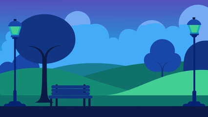 Background Scene of a Park with a Subtle Stylized Path