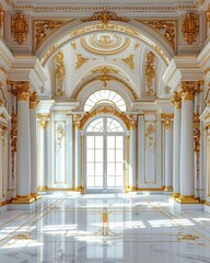 Fototapeta premium Opulent interior showcasing ornate architecture and luxurious design elements of a grand space