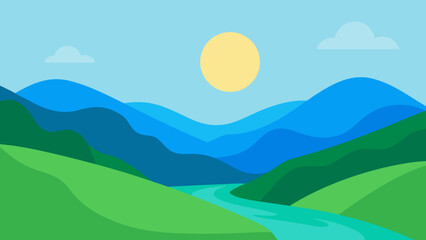 A Tranquil and Picturesque Landscape Background Scene for Any Project