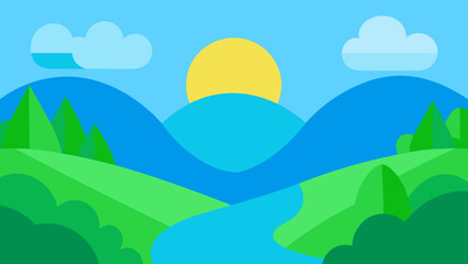 A Harmonious Natural Landscape Background Scene Perfect for Digital Art