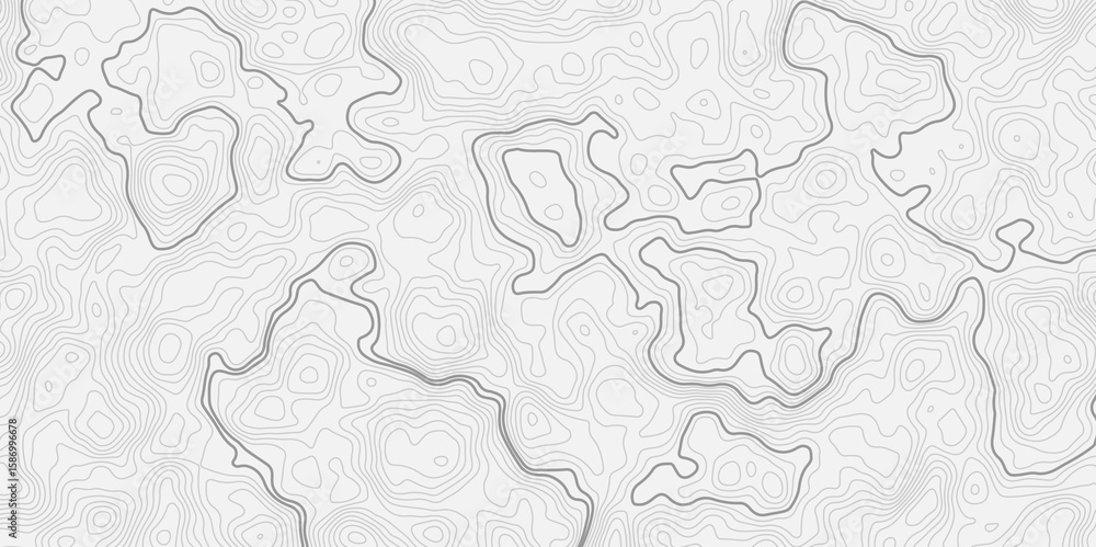 Poster Abstract curve topo style contour line white background with light gray topographic lines creating an abstract pattern and texture effect.