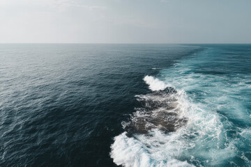 aerial view comparison of calm sea and turbulent ocean showcasing contrast in water surfaces
