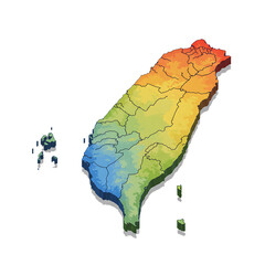Taiwan colorful elevation gradient map