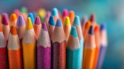 Fototapeta premium Vibrant Colored Pencils Close-Up