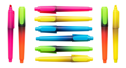 Bright Neon Highlighters Markers Set